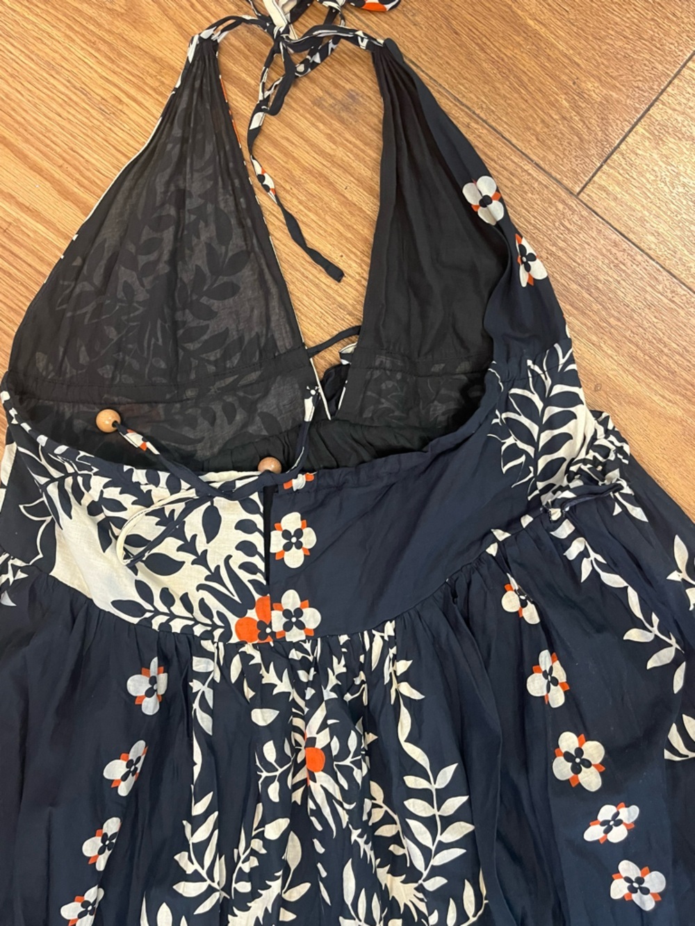 Chepé 100% cotton Boho halter neck open back dress- Medium - Picture 8 of 14